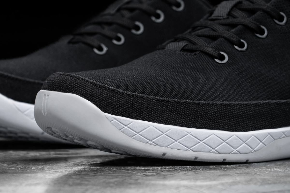 Nobull Canvas Men's Trainers Black White | Australia (CK2497)